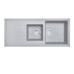 Aqu Concrete Grey 1 and A Half Bowl With Drainer Board Granite Stone Kitchen Sink Aqu Concrete Grey 1 and A Half Bowl With Drainer Board Granite Stone Kitchen Sink